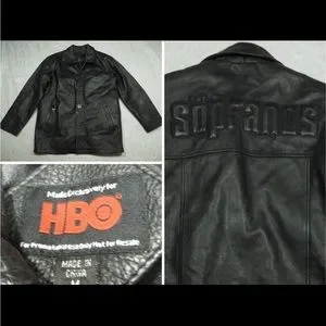 the sopranos レザージャケット　ヴィンテージ　hbo ドラマ　映画 The Sopranos Original HBO Leather Jacket Signed by 28 Cast